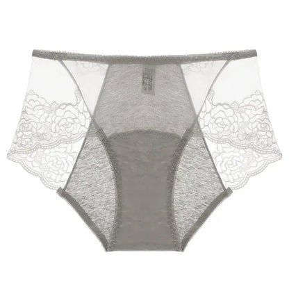 Plusock High Waist Lace Control Panty(3 Pairs) - Grey - 3XL - image 4