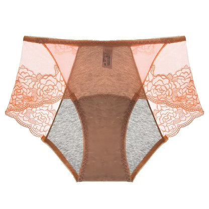Plusock High Waist Lace Control Panty(3 Pairs) - Coffee - 3XL - image 6