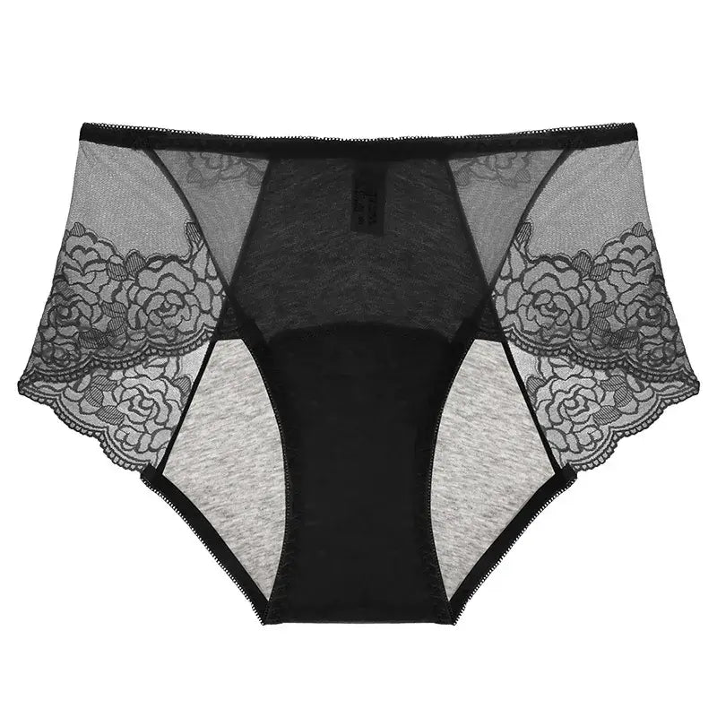 Plusock High Waist Lace Control Panty(3 Pairs) - Black - 3XL - image 8