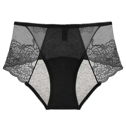 Plusock High Waist Lace Control Panty(3 Pairs) - Black - 3XL - image 8