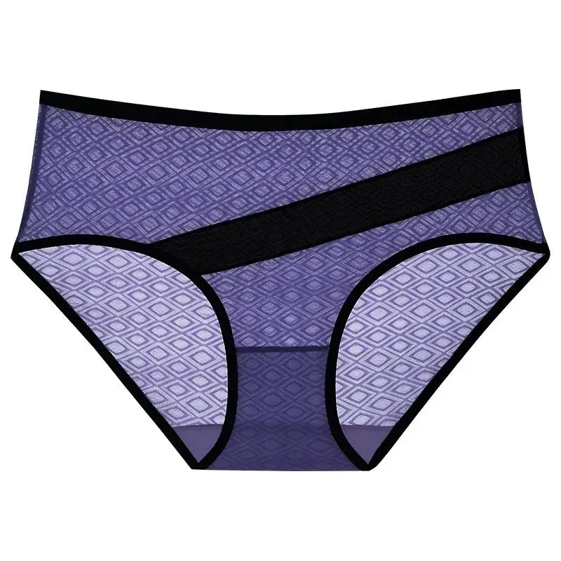 Plusock Diamond Mesh Trim Panty(3 Packs) - Blue - 2XL - image 2