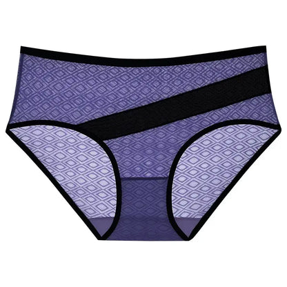Plusock Diamond Mesh Trim Panty(3 Packs) - Blue - 2XL - image 2