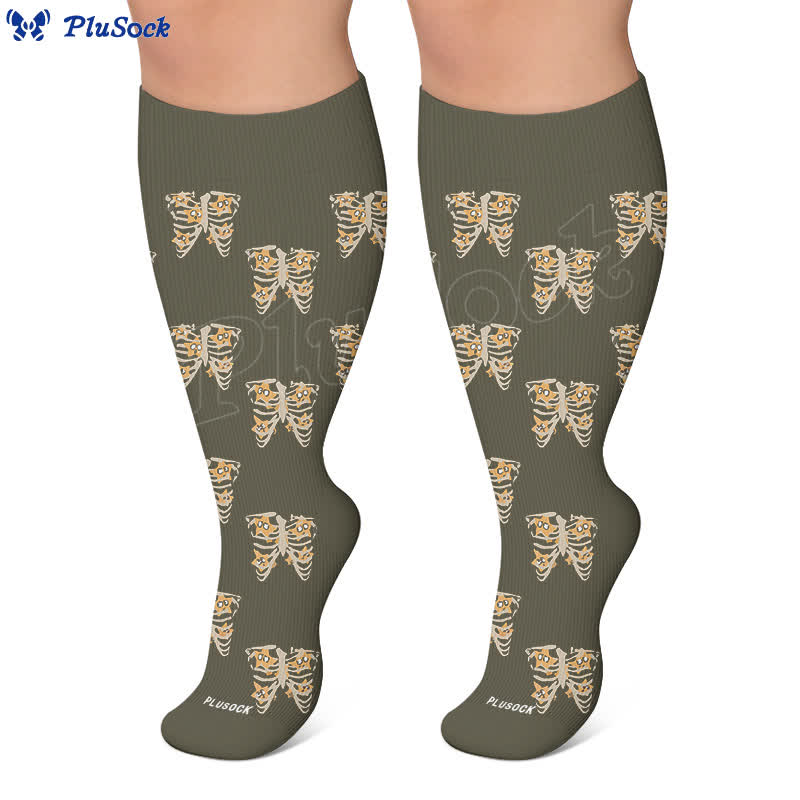 Plusock Plus Size Gothic Cat Star Compression Socks - image 6
