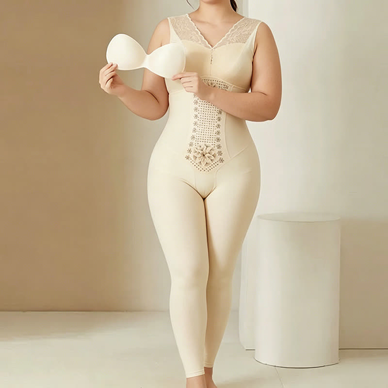 Plusock Tummy Control Shapewear Bodysuit - Beige - 3XL - image 3