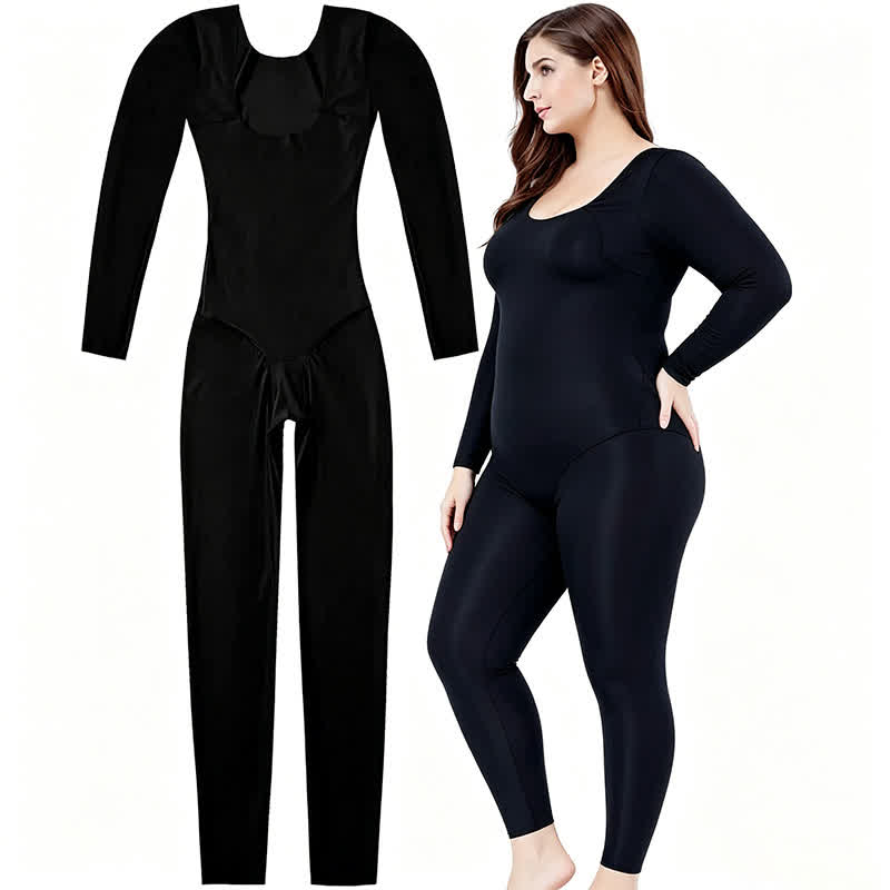 Plusock Seamless Sculpting Bodysuit - Black - 4XL - image 2