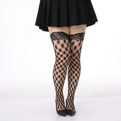 Plusock Lace Thigh High Pantyhose(3 Pairs) - F - L - image 3