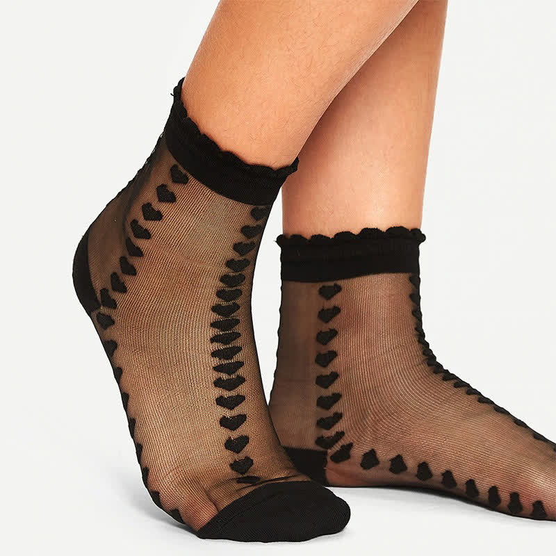 Plusock Sheer Heart Quarter Socks(4 Pairs) - image 2