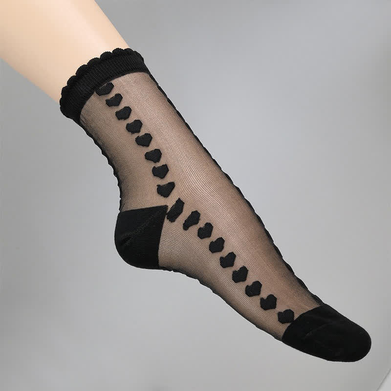 Plusock Sheer Heart Quarter Socks(4 Pairs) - image 4
