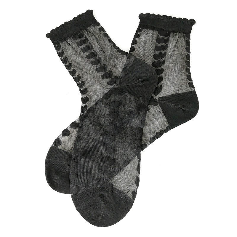 Plusock Sheer Heart Quarter Socks(4 Pairs) - image 3