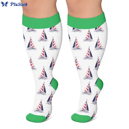 Plusock Plus Size Flag Colors Compression Socks - image 5
