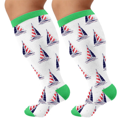 Plusock Plus Size Flag Colors Compression Socks - Green(1 Pair) - 4XL - image 8