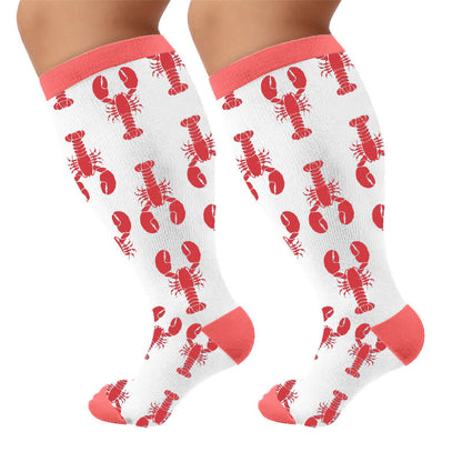 Plusock Plus Size Flag Colors Compression Socks - Pink(1 Pair) - 4XL - image 9