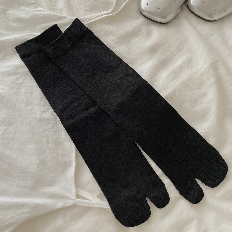 Plusock Silky Breathable Tabi Quarter Socks(6 Pairs) - Black - EU36-40(US3-7) - image 7