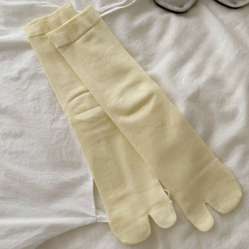 Plusock Silky Breathable Tabi Quarter Socks(6 Pairs) - Yellow - EU36-40(US3-7) - image 6