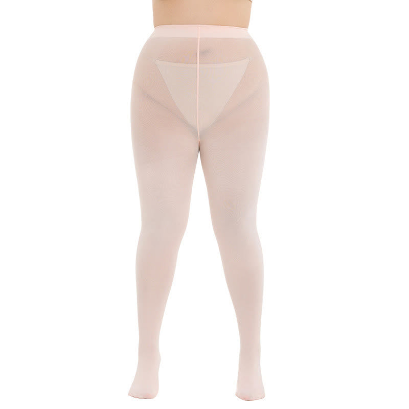 Plusock Shaping High Waist Pantyhose(3 Pairs) - Beige - 3XL-4XL - image 3