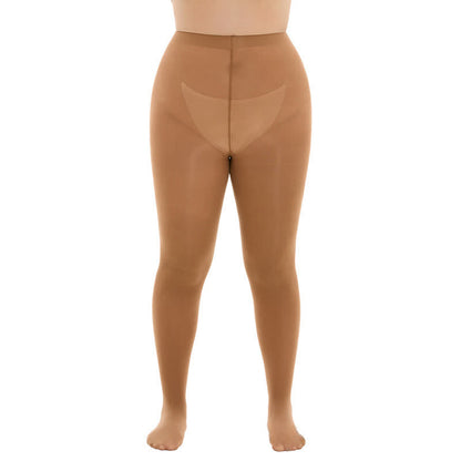 Plusock Shaping High Waist Pantyhose(3 Pairs) - Caramel - 3XL-4XL - image 11