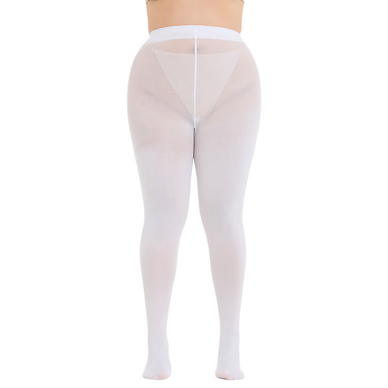 Plusock Shaping High Waist Pantyhose(3 Pairs) - White - 3XL-4XL - image 4