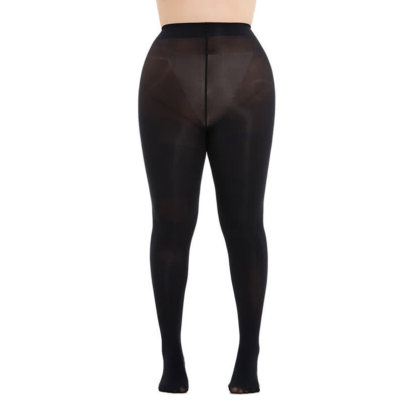 Plusock Shaping High Waist Pantyhose(3 Pairs) - Black - 3XL-4XL - image 6