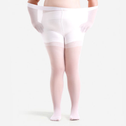 Plusock High Waist Shaping Pantyhose(3 Pairs) - White - 4XL - image 5