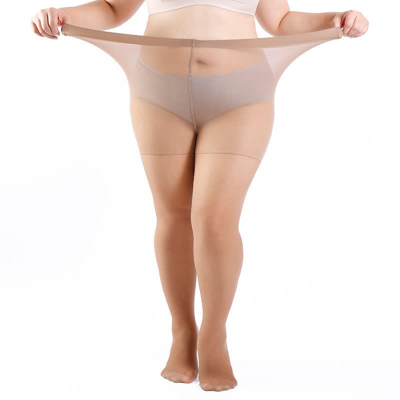 Plusock High Waist Shaping Pantyhose(3 Pairs) - Nude - 4XL - image 6