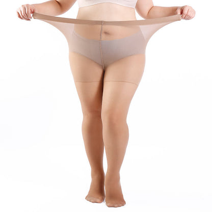 Plusock High Waist Shaping Pantyhose(3 Pairs) - Nude - 4XL - image 6