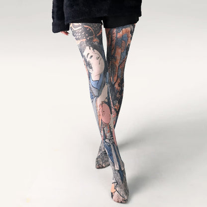 Plusock Butterfly Print Daily Wear Pantyhose - G - One Size - image 6