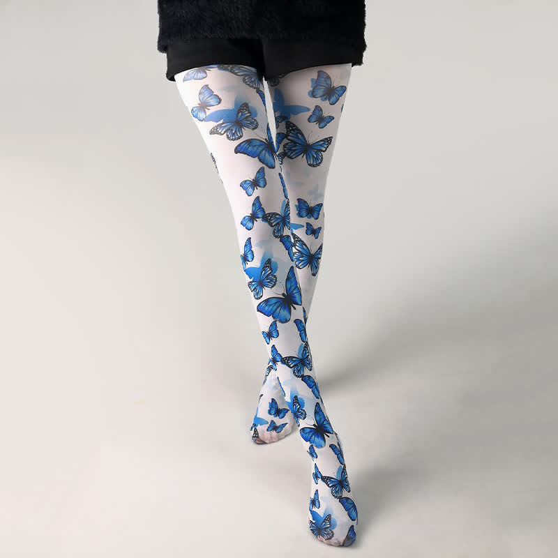 Plusock Butterfly Print Daily Wear Pantyhose - A - One Size - image 0