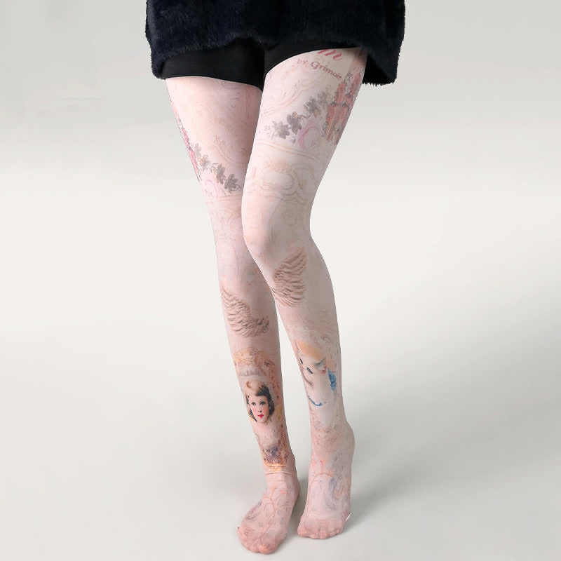 Plusock Butterfly Print Daily Wear Pantyhose - F - One Size - image 5