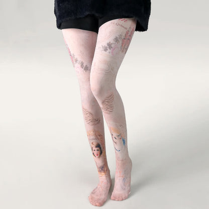 Plusock Butterfly Print Daily Wear Pantyhose - F - One Size - image 5