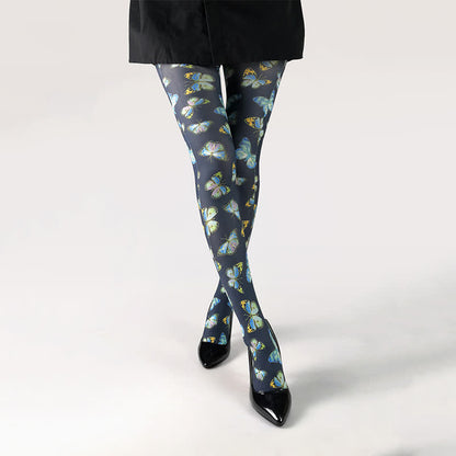 Plusock Butterfly Print Daily Pantyhose - F - One Size - image 0