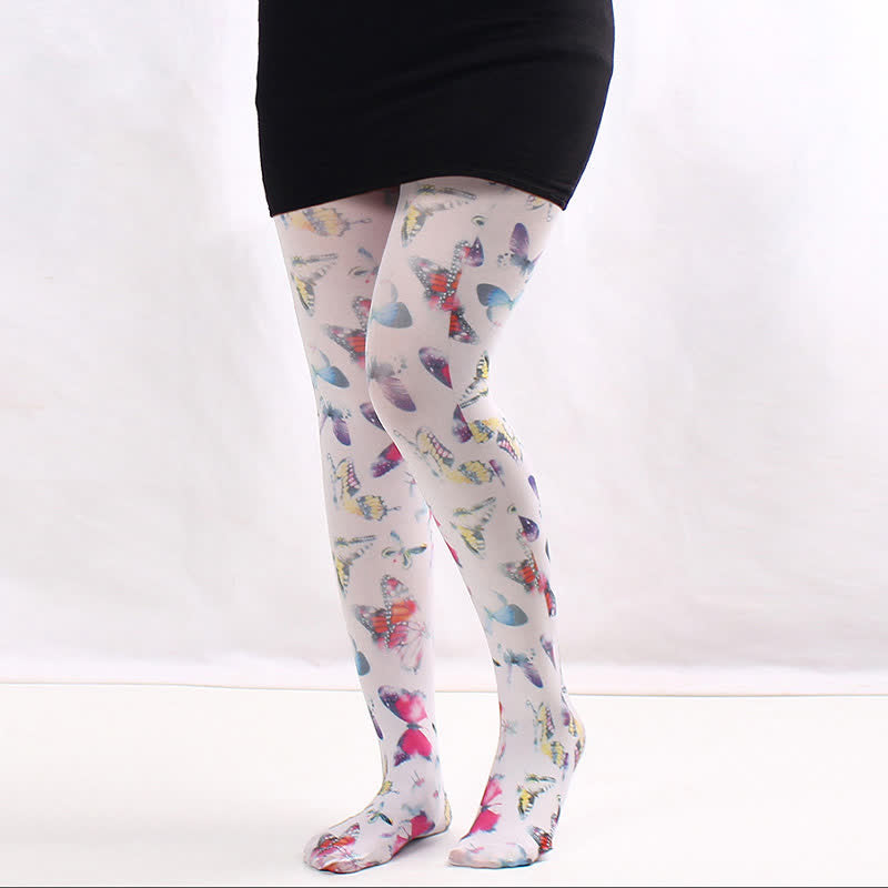 Plusock Floral Statement Pantyhose - B - One Size - image 1