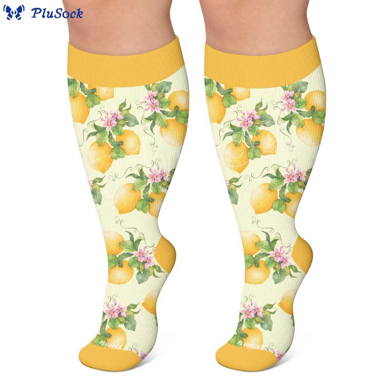 Plusock Plus Size Fruit Print Compression Socks - image 5