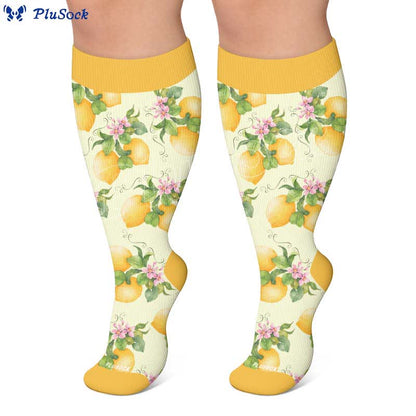 Plusock Plus Size Fruit Print Compression Socks - image 5