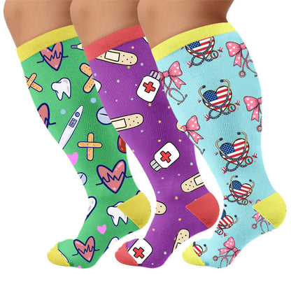 Plusock Plus Size Healthcare Compression Socks - Multicolor(3 Pairs) - 4XL - image 4