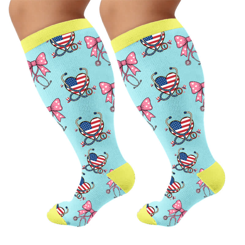 Plusock Plus Size Healthcare Compression Socks - Blue(1 Pair) - 4XL - image 10