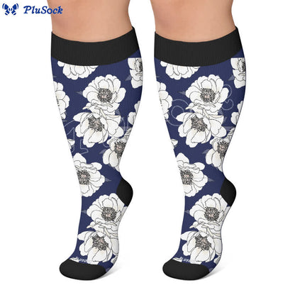 Plusock Plus Size Magnolia Floral Compression Socks - image 6