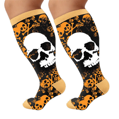 Plusock Plus Size Crossbone Compression Socks - Yellow(1 Pair) - 4XL - image 9