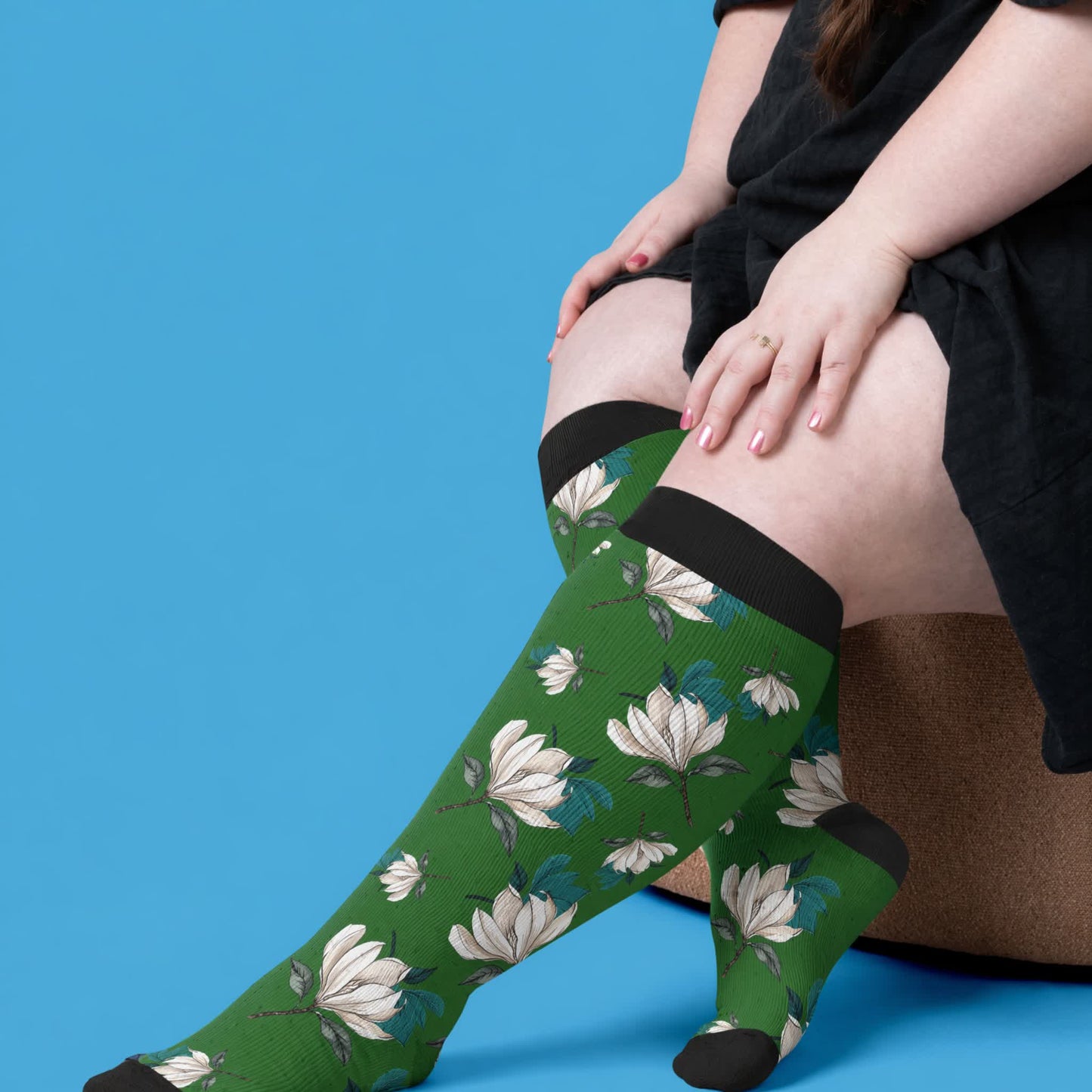 Plusock Plus Size Magnolia Floral Compression Socks - image 3
