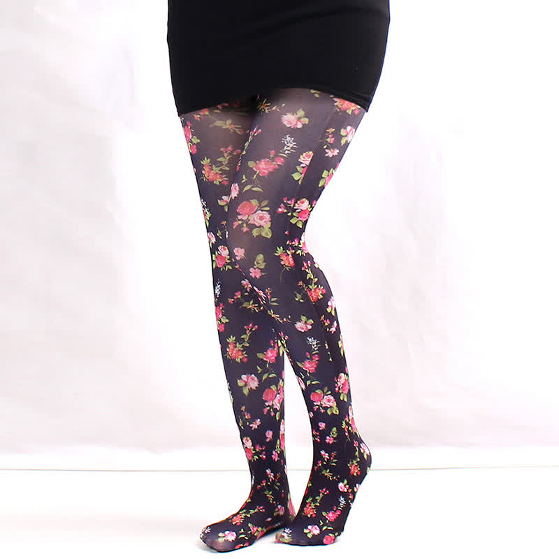 Plusock Floral Sheer Everyday Pantyhose - A - One Size - image 0