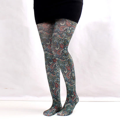 Plusock Floral Print Everyday Pantyhose - E - One Size - image 4