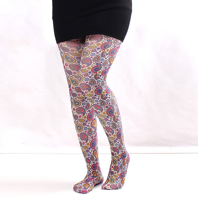 Plusock Floral Print Everyday Pantyhose - D - One Size - image 3