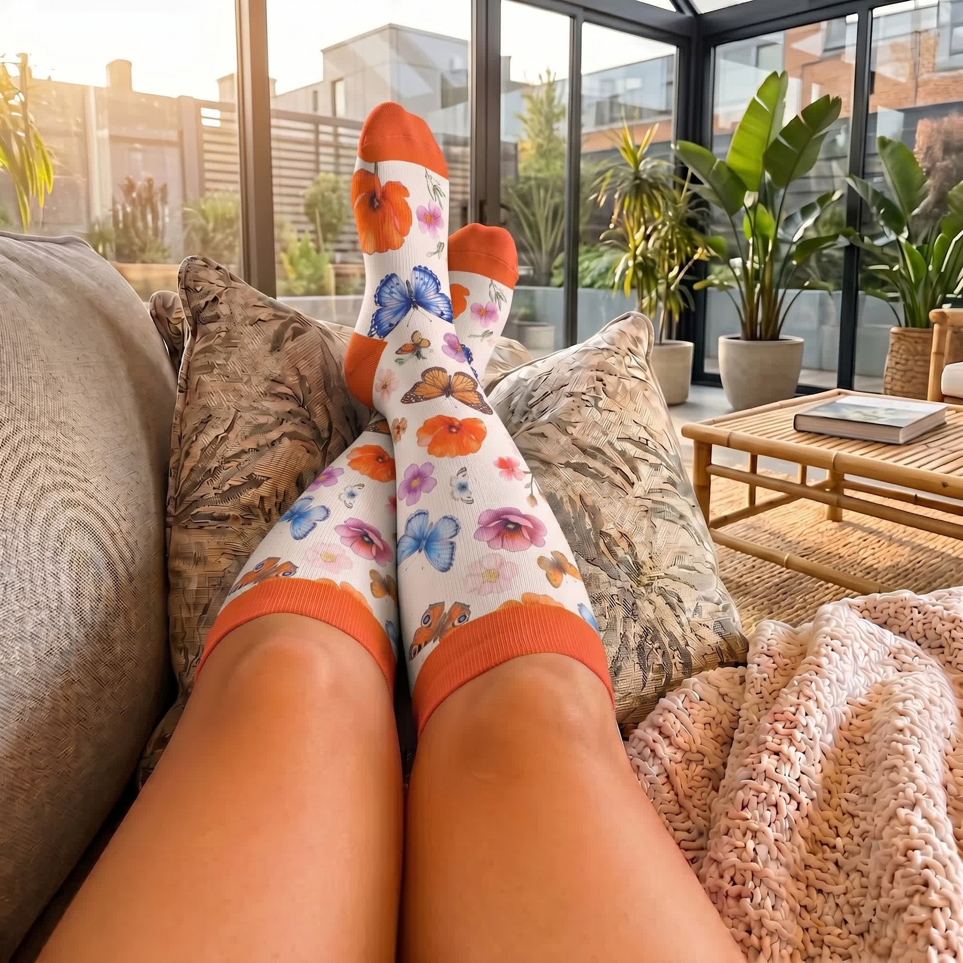 Plusock Plus Size Floral Print Compression Socks - image 3
