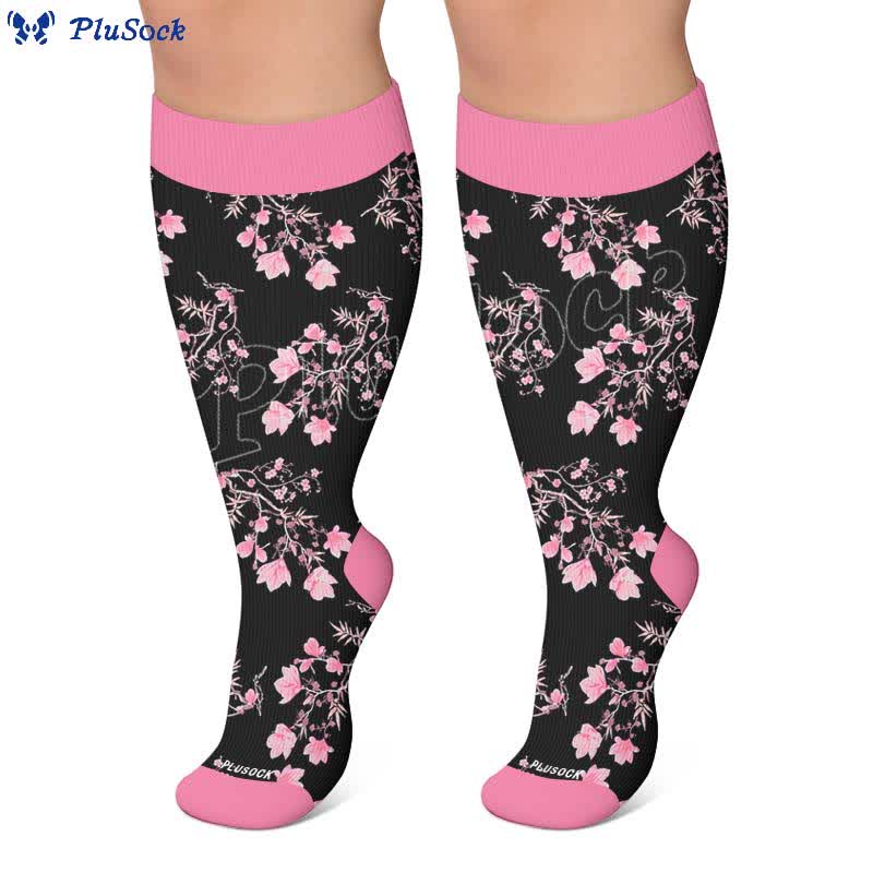 Plusock Plus Size Floral Print Compression Socks - image 7
