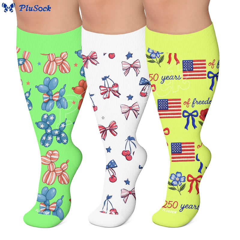 Plusock Plus Size Independence Balloons Compression Socks - image 0