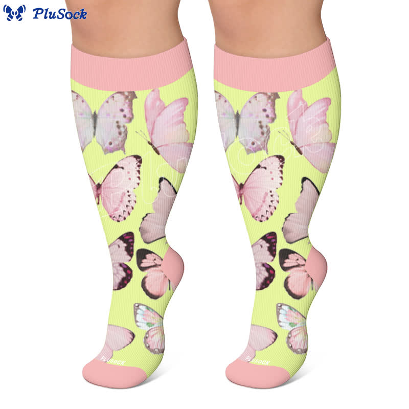 Plusock Plus Size Dark Butterfly Compression Socks - image 7
