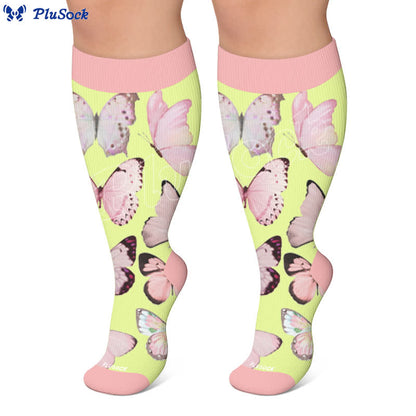 Plusock Plus Size Dark Butterfly Compression Socks - image 7
