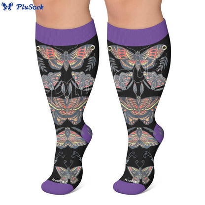 Plusock Plus Size Dark Butterfly Compression Socks - image 6