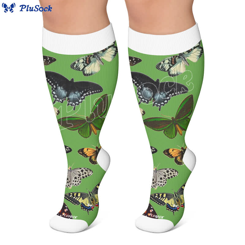 Plusock Plus Size Dark Butterfly Compression Socks - image 5
