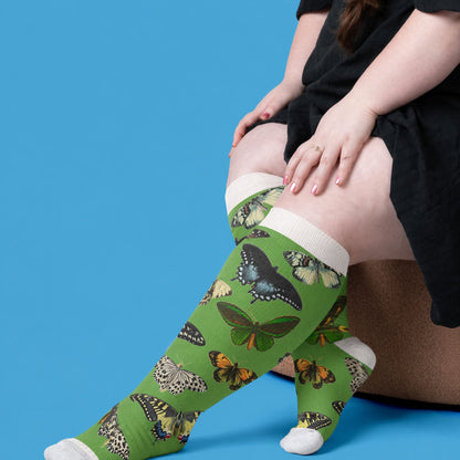 Plusock Plus Size Dark Butterfly Compression Socks - image 1
