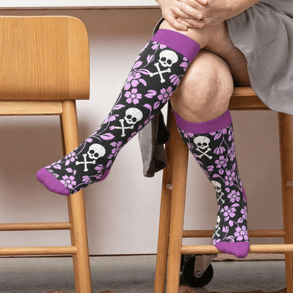 Plusock Plus Size Skull Dark Compression Socks - image 3